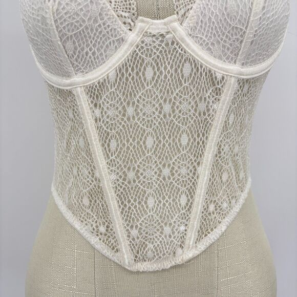NWOT Out From Under Weekend In Marrakesh Halter Lace Ivory Corset, Small - Picture 6 of 9